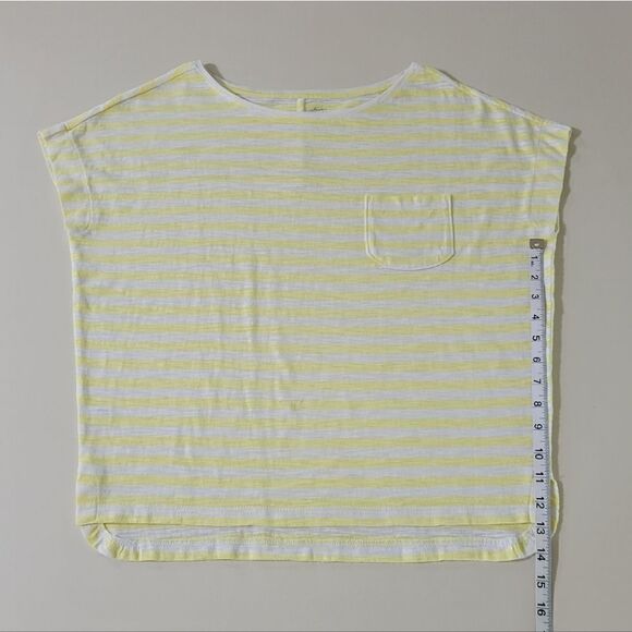Loft Ann Taylor Yellow Stripe Cap Sleeve  Pullover Top - Picture 6 of 15